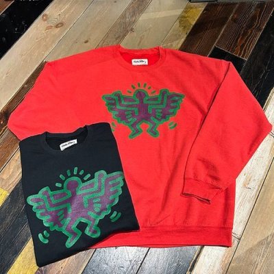 画像1: {KEITH HARING} WING CREW SWEAT