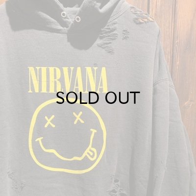 画像3: {THRIFTY LOOK} "WORN-OUT" BAND HOODIE / Yellow Smily