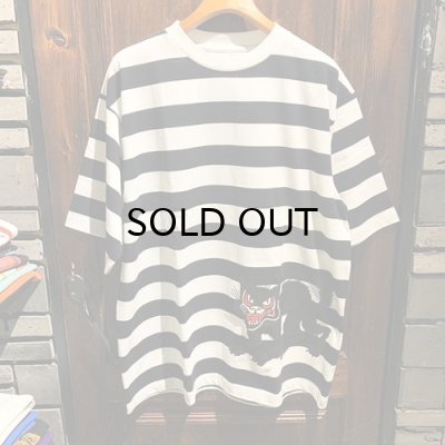 画像1: {POP EYES} "FUNNY CAT BORDER" EASY TEE SHIRT SS