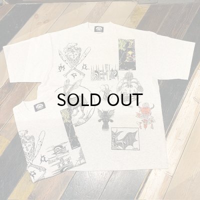 画像1: {Momentary Psycho Art} MULTI PRINT T-SHIRTS / ASHGREY(B)