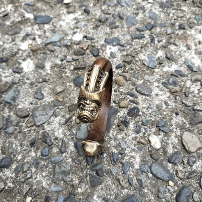 画像1: ※受注商品※ {GRYPHON} Hawaiian Gods bangle "lono" / BRASS