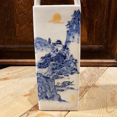 画像3: {九九谷} お香立て 九谷山水図