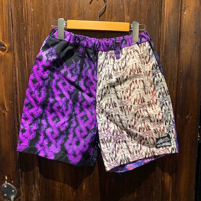 画像1: {NO MAD NUMSKULL} ORIGINAL PATTERN SHORT PANTS / "CRAZY PURPLE" 
