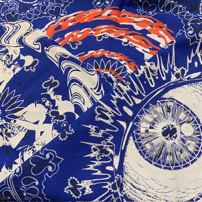 画像1: {NO MAD NUMSKULL} "HALLUCINATION CLUB" BANDANNA (BLUE)