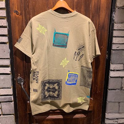 画像2: {NO MAD NUMSKULL} "HALLUCINATION CLUB" MULTI PRINT T-SHIRTS (OLIVE)