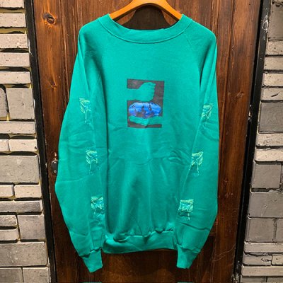 画像1: {ら} "satoshi ito" used sweat(GREEN)