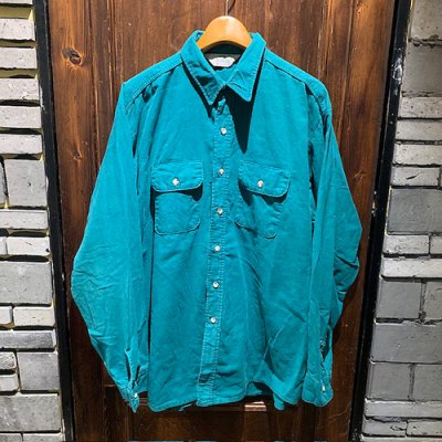 画像1: {SHUNSUKE}  used nel shirts(GREEN)