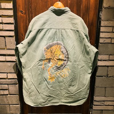 画像2: {SHUNSUKE}  used nel shirts(S.GREEN)