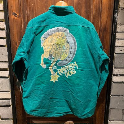 画像2: {SHUNSUKE}  used nel shirts(GREEN)