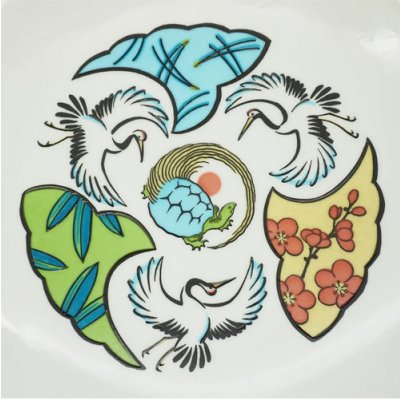 画像2: {九九谷} ８寸 大皿　Kads MIIDA & 野坂 稔和