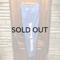 {NO MAD NUMSKULL} ORIGINAL PATTERN LONG PANTS / "FELT PATCH BONE" / BLUE