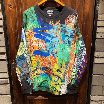 画像1: {NO MAD NUMSKULL} SPECIAL MULTI PRINT L/S T-SHIRTS (BLACK)