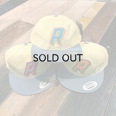 画像1: {RAFFISH DOG} "R" 2TONE CAP (Pear Banana/Blue Stone)