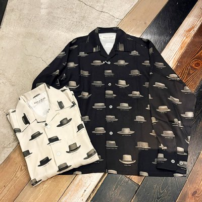 画像1: {WILD AT HEART} Hat Pattern Open Collar L/S Shirts