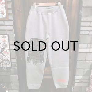 画像: {MOMENTARY PSYCHO ART} DEMON FACE SWEAT PANTS / GRAY