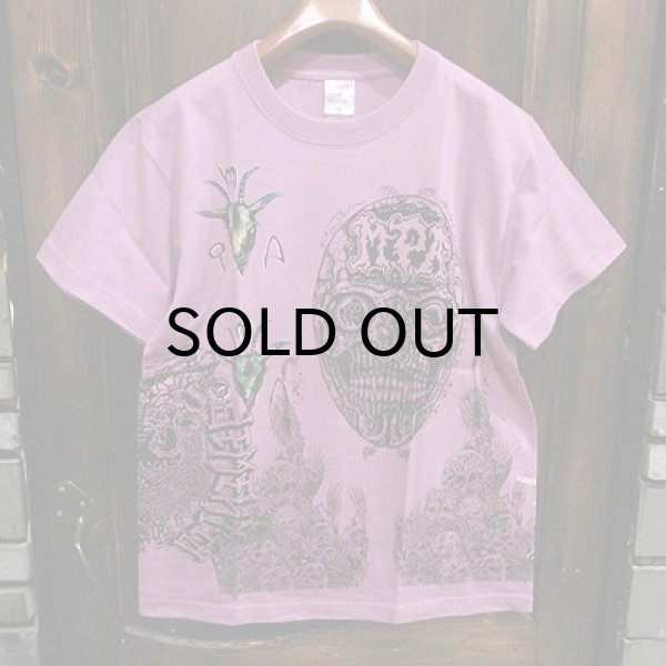 画像1: {MOMENTARY PSYCHO ART} MULTI PRINT T-SHIRTS / PURPLE (1)