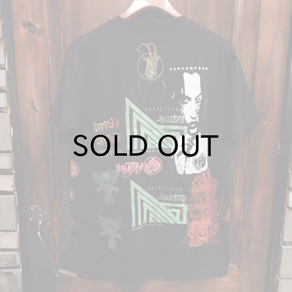 画像2: {MOMENTARY PSYCHO ART} "Letter From The North" MULTI PRINT T-SHIRTS / BLACK (2)