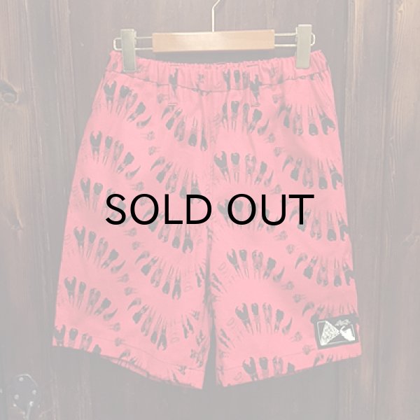 画像1: {NO MAD NUMSKULL} ORIGINAL PATTERN SHORT PANTS / "TEETH" / PINK / M (1)