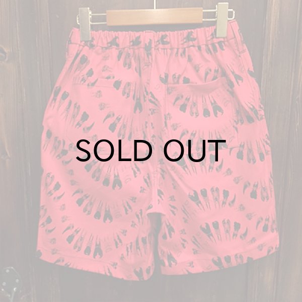 画像2: {NO MAD NUMSKULL} ORIGINAL PATTERN SHORT PANTS / "TEETH" / PINK / M (2)