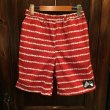 画像1: {NO MAD NUMSKULL} ORIGINAL PATTERN SHORT PANTS / "BORDER" / BURGUNDY / M (1)