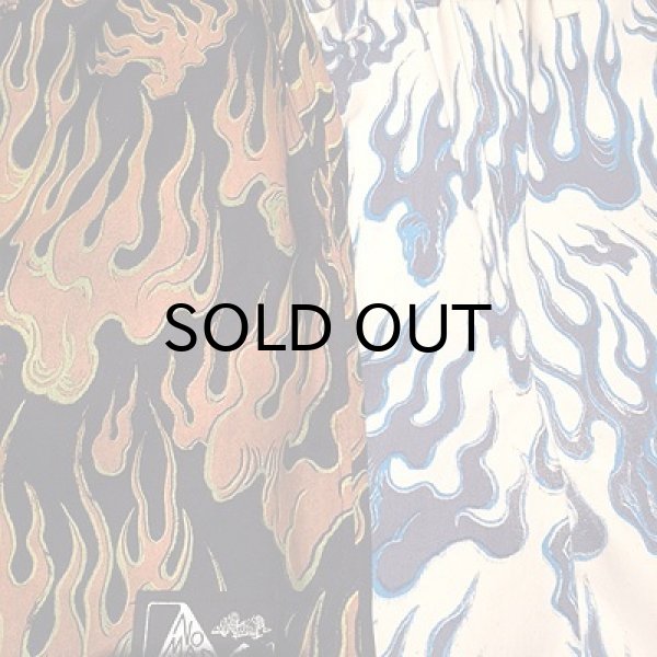 画像6: {NO MAD NUMSKULL} ORIGINAL PATTERN SHORT PANTS / FIRE / BLACK×ORANGE (6)