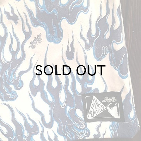 画像5: {NO MAD NUMSKULL} ORIGINAL PATTERN SHORT PANTS / FIRE / 生成り×PURPLE (5)