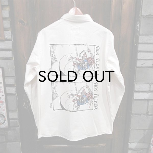 画像1: {MOMENTARY PSYCHO ART}  "SICK FUCKER" L/S SHIRTS / 生成り / (XL) (1)