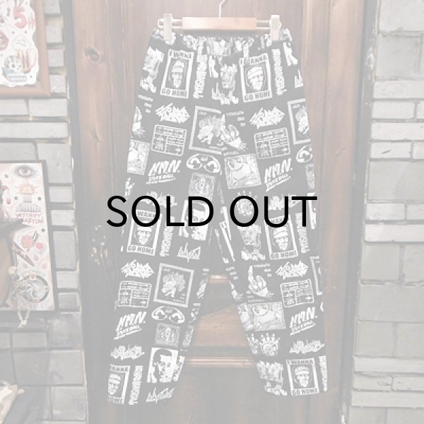 画像1: {NO MAD NUMSKULL} ORIGINAL PATTERN LONG PANTS / "PATCH" / BLACK×WHITE (1)