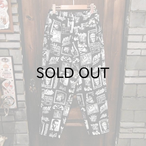 画像2: {NO MAD NUMSKULL} ORIGINAL PATTERN LONG PANTS / "PATCH" / BLACK×WHITE (2)