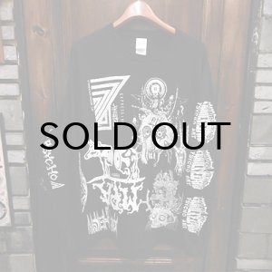 画像: {MOMENTARY PSYCHO ART} "MULTI PRINT" L/S T-SHIRTS / BLACK / (L) / "COW LOGO"