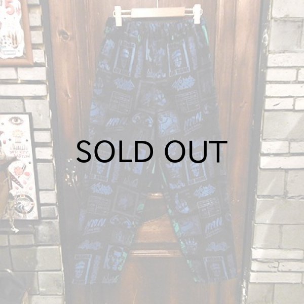 画像1: {NO MAD NUMSKULL} ORIGINAL PATTERN LONG PANTS / "PATCH" / BLACK×BLUE (1)