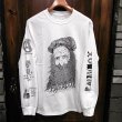 画像1: {PARADOX} Front ver. "Beard" L/S T-SHIRTS / WHITE / (M-L) (1)