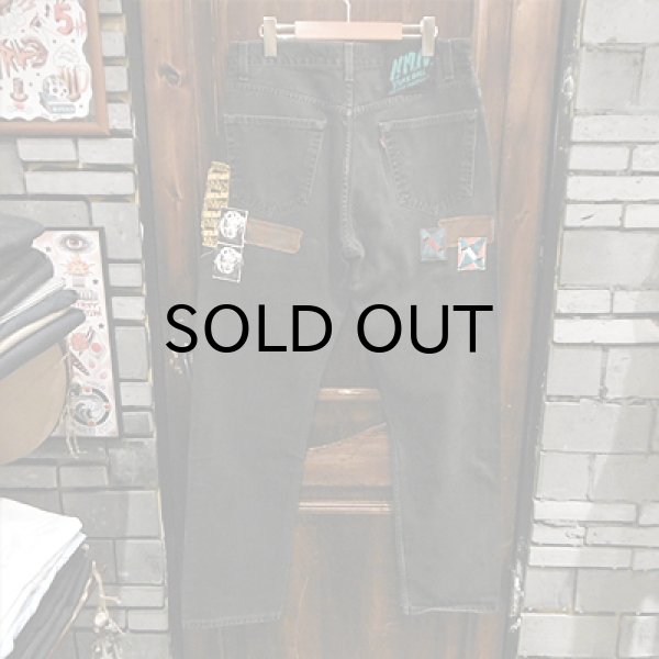 画像3: "USED" {NO MAD NUMSKULL} Remake DENIM PANTS / BLACK / 34inch (3)