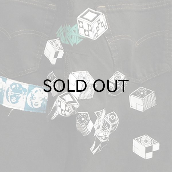 画像4: "USED" {NO MAD NUMSKULL} Remake DENIM PANTS / BLACK / 33inch (4)