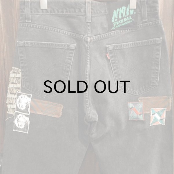 画像4: "USED" {NO MAD NUMSKULL} Remake DENIM PANTS / BLACK / 34inch (4)