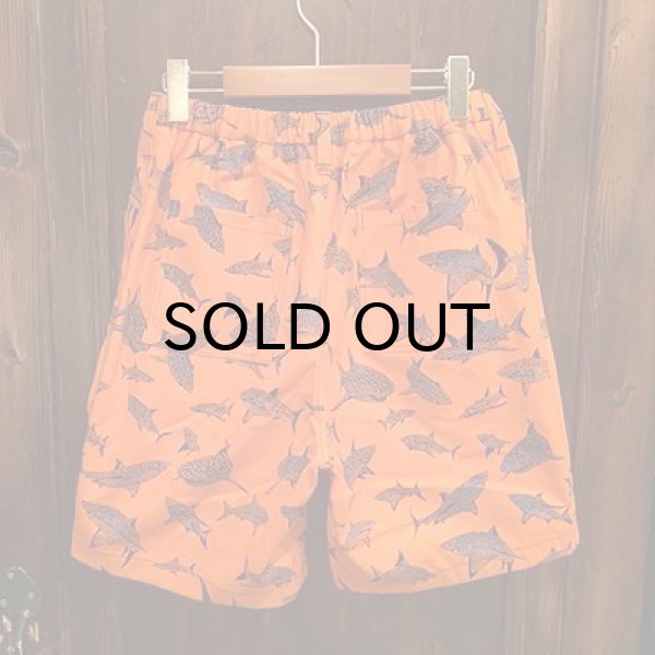 画像3: {PARADOX × NO MAD NUMSKULL} ORIGINAL PATTERN SHORT PANTS / "SHARK" / ORANGE×BLUE (3)