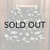 画像: {PARADOX × NO MAD NUMSKULL} ORIGINAL PATTERN SHORT PANTS / "SHARK" / BLACK×WHITE