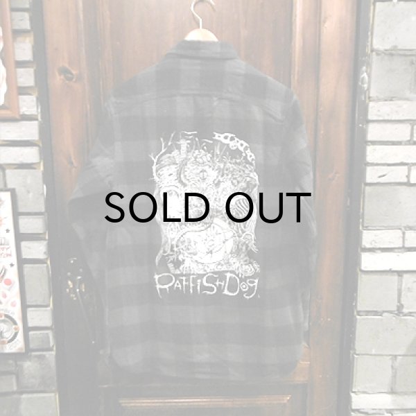 画像3: {MOMENTARY PSYCHO ART} "RAFFISH DOG" CHECK NEL SHIRT (3)