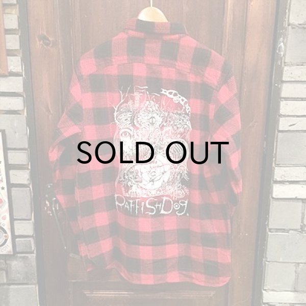 画像7: {MOMENTARY PSYCHO ART} "RAFFISH DOG" CHECK NEL SHIRT (7)