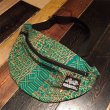 画像1: {NO MAD NUMSKULL} ORIGINAL PATTERN WAIST POUCH  - BIG (KATAKANA) / GREEN (1)