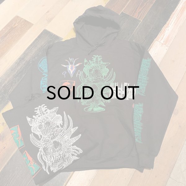 画像8: {MOMENTARY PSYCHO ART} "刹那" MULTI PRINT P/O-PARKA / BLACK (8)