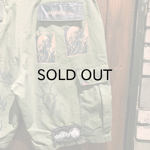 画像5: {MOMENTARY PSYCHO ART} USED CAMO CARGO SHORTS / OLIVE (5)