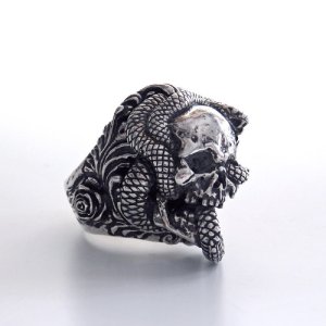 画像: ※受注商品※ {GRYPHON} Gimmick ring & pendant Skull Rolled Snake