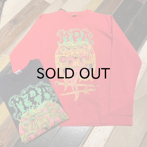 画像1: {MOMENTARY PSYCHO ART} "DEMON FACE EXPANSION" C/N SWEAT (1)