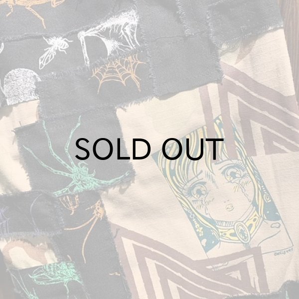 画像3: {NO MAD NUMSKULL} ORIGINAL PATTERN SHORT PANTS / "HATE PATCHWORK" / XL / 02 (3)