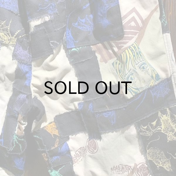 画像5: {NO MAD NUMSKULL} ORIGINAL PATTERN SHORT PANTS / "HATE PATCHWORK" / XL / 02 (5)