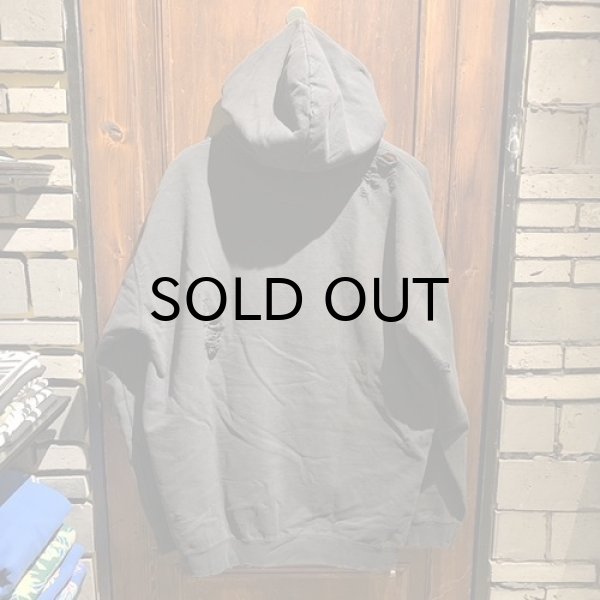 画像2: {THRIFTY LOOK} "WORN-OUT" BAND HOODIE / Yellow Smily (2)