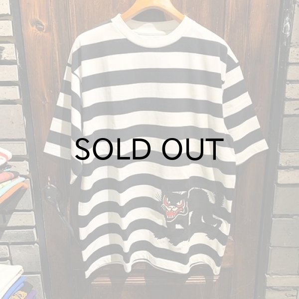 画像1: {POP EYES} "FUNNY CAT BORDER" EASY TEE SHIRT SS (1)