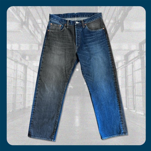 画像2:  {HANG} B.S.H.C.I. PRISON CRAZY DENIM PANTS “BSHCI" (2)