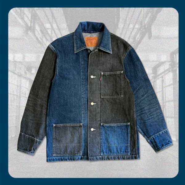 画像2: 【HANG】B.S.H.C.I. PRISON CRAZY DENIM JACKET "BSHCI" (2)